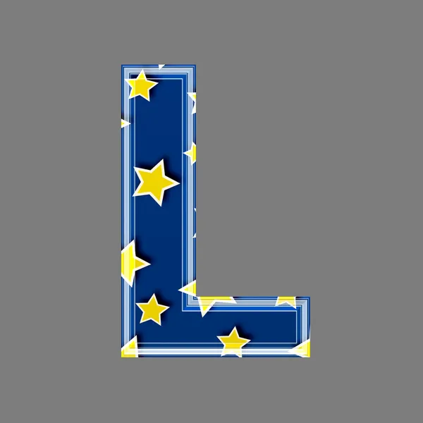 3d letra com padrão de estrela - L — Fotografia de Stock