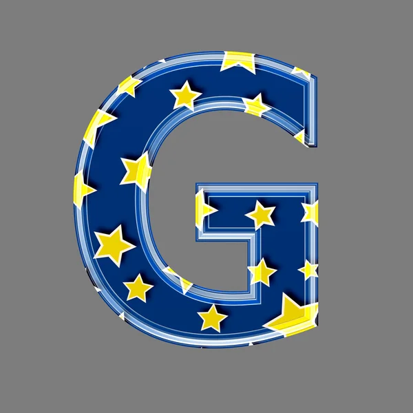 3d letter with star pattern - G — Stock Photo, Image