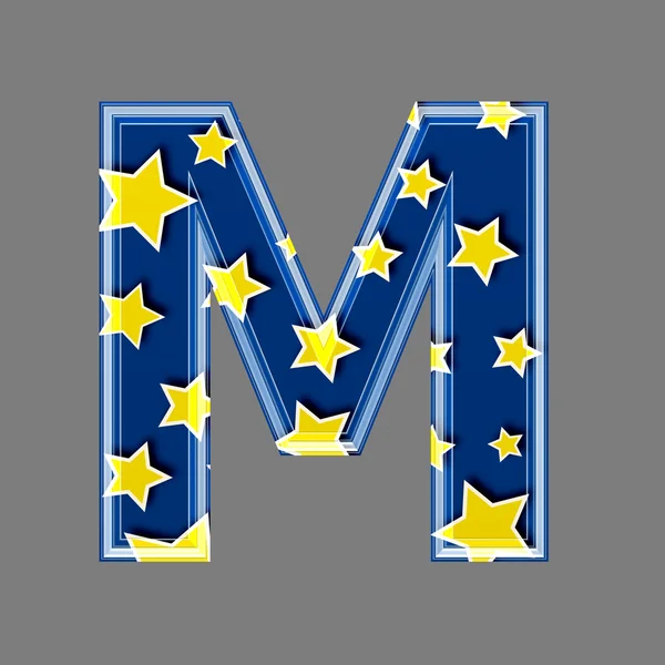 Letra 3d con patrón de estrella - M — Foto de Stock