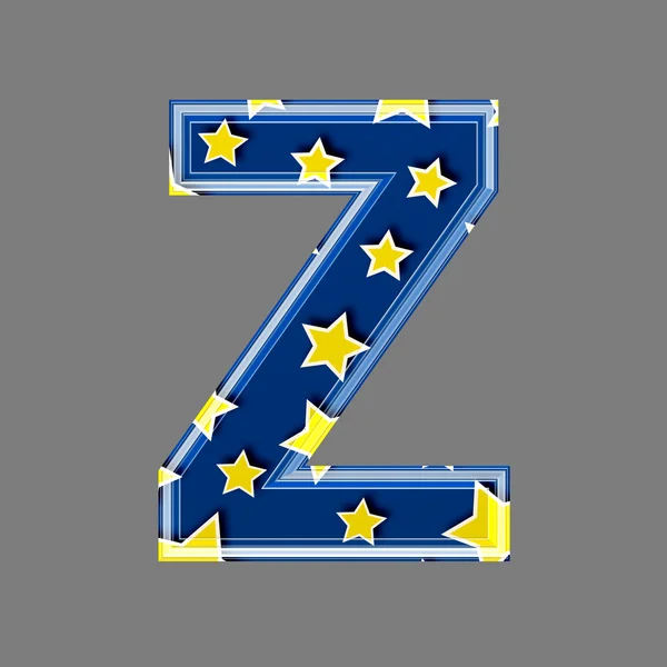 Трехмерная буква со звездочкой - Z — стоковое фото