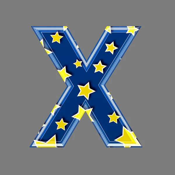 Трехмерная буква со звездочкой - X — стоковое фото