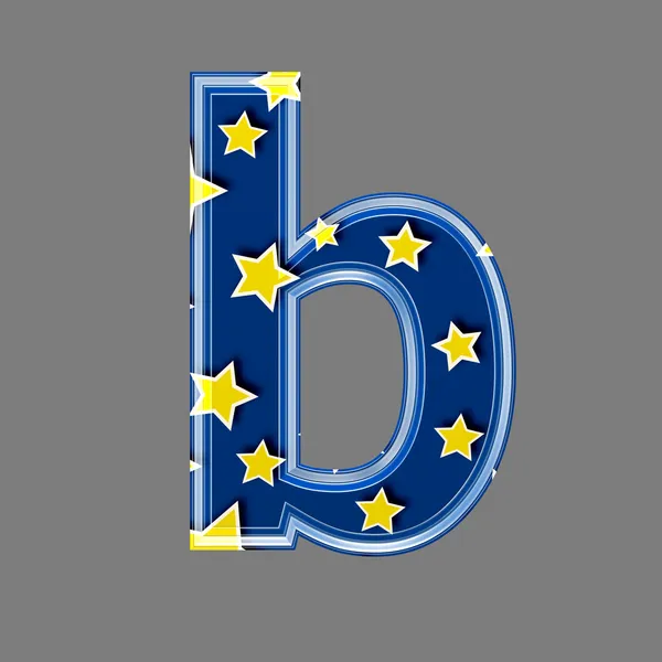 3d letter with star pattern - B — Stock Photo, Image