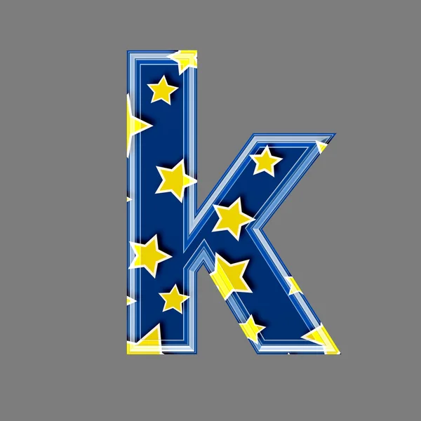 Litery 3D z wzór gwiazdy - k — Zdjęcie stockowe