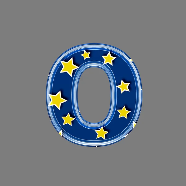 3d letter with star pattern - O — Stock Photo, Image