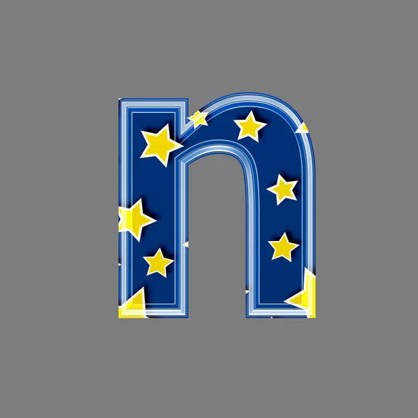 3d letra com padrão de estrela - N — Fotografia de Stock