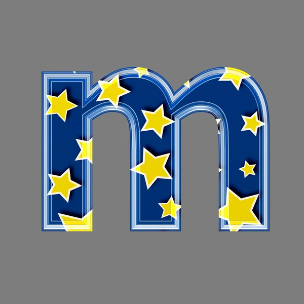 Litery 3D z wzór gwiazdy - m — Zdjęcie stockowe