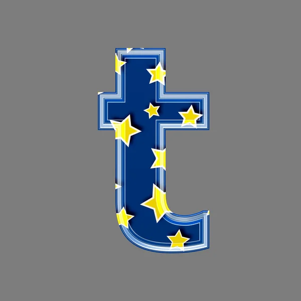 3d letter with star pattern - T — Stock Photo, Image