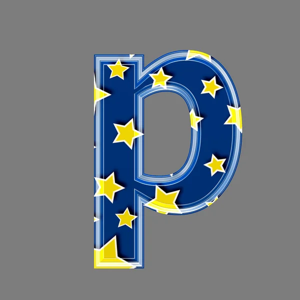 3d letra com padrão de estrela - P — Fotografia de Stock