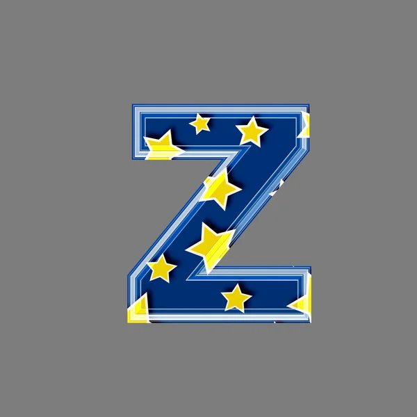 Letra 3d con patrón de estrella - Z —  Fotos de Stock