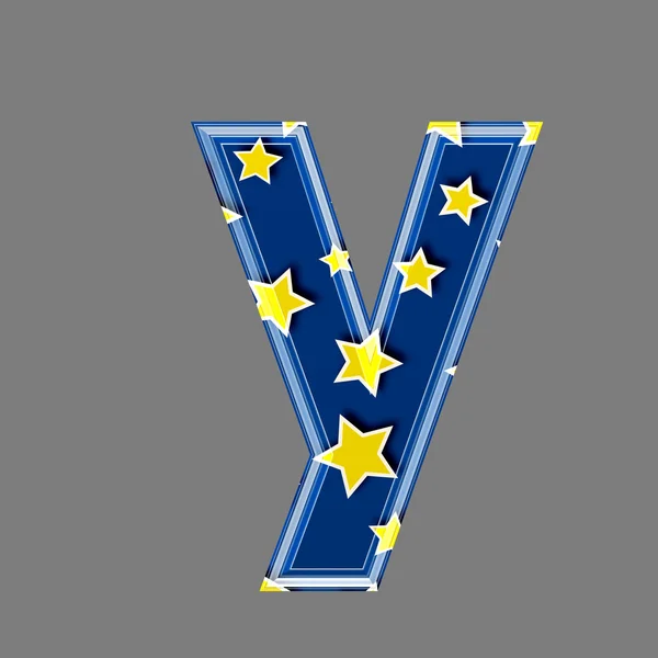 Трехмерная буква со звездочкой - Y — стоковое фото
