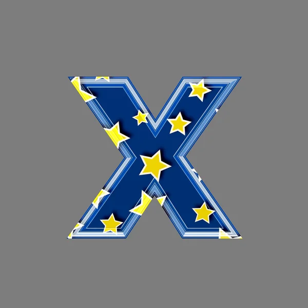 3d letter with star pattern - X — Stock Photo, Image
