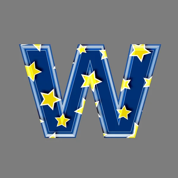 3d letter with star pattern - W — Stock Photo, Image