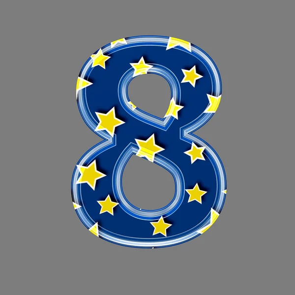 3d digit with star pattern - 8 — Stock Photo, Image