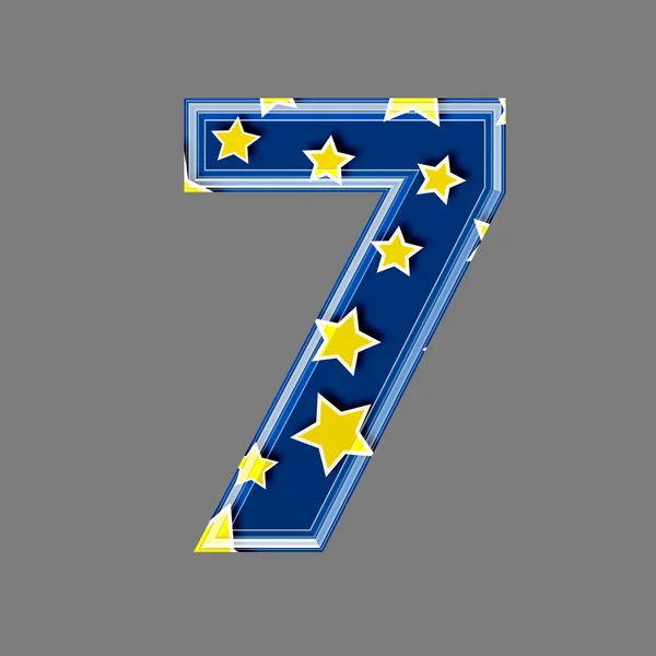 3d digit with star pattern - 7 — Stock Photo, Image