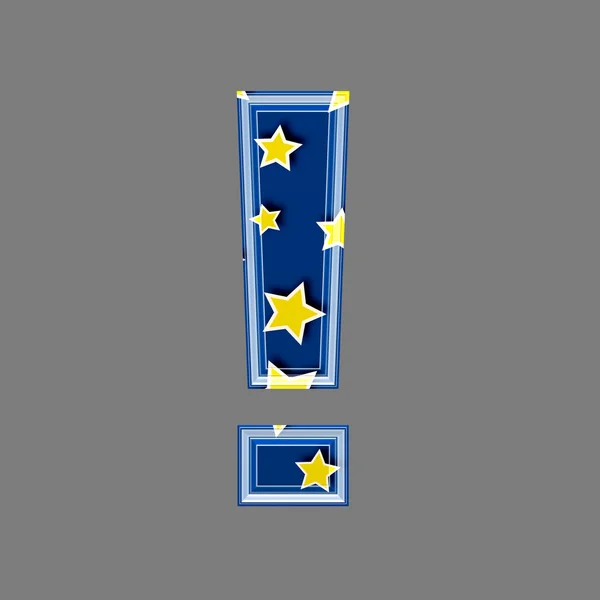 Signo 3d con patrón de estrella - signo de exclamación — Foto de Stock