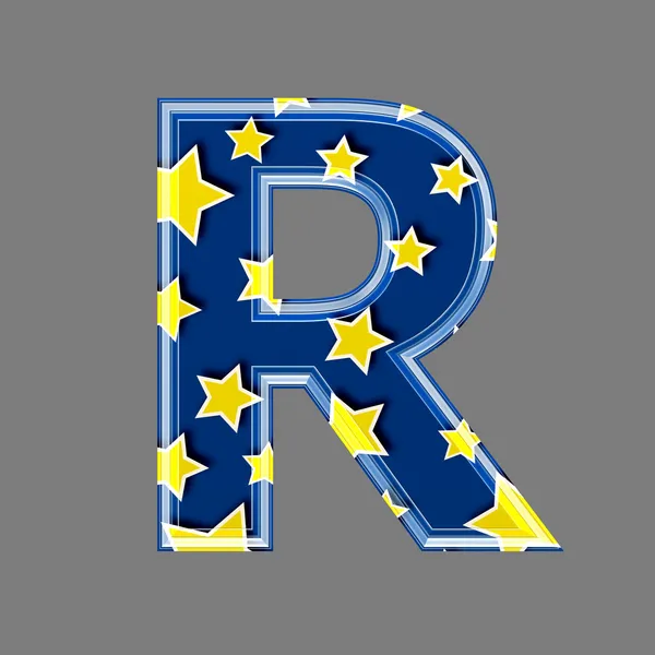 3d letter with star pattern - R Stock Photo
