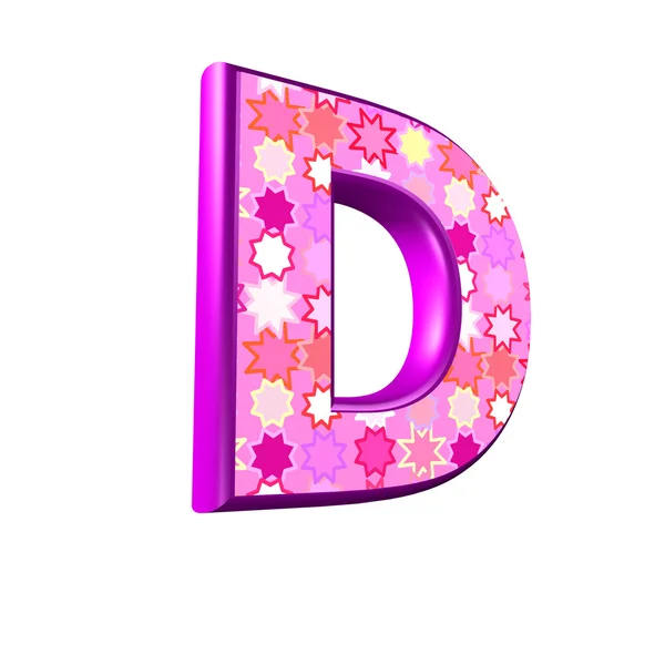 3d 粉红字母白色背景-d 上孤立 — 图库照片