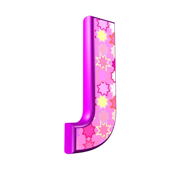 -흰색 배경에 고립 된 3d 핑크 편지 j — 스톡 사진