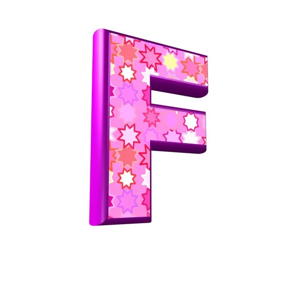 3D-roze brief geïsoleerd op een witte achtergrond - f — Stockfoto