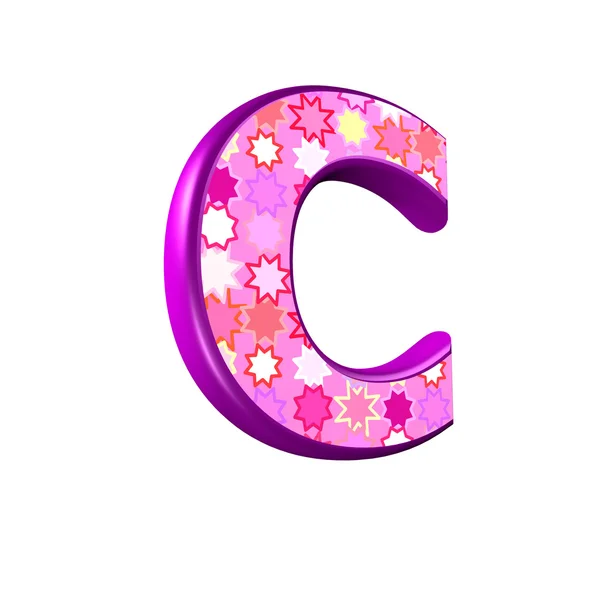 3d huruf pink diisolasi pada latar belakang putih - c — Stok Foto