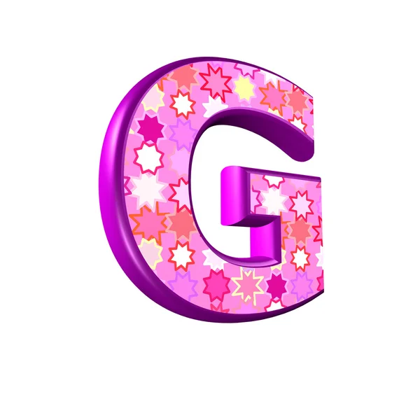 3d huruf pink terisolasi pada latar belakang putih - g — Stok Foto