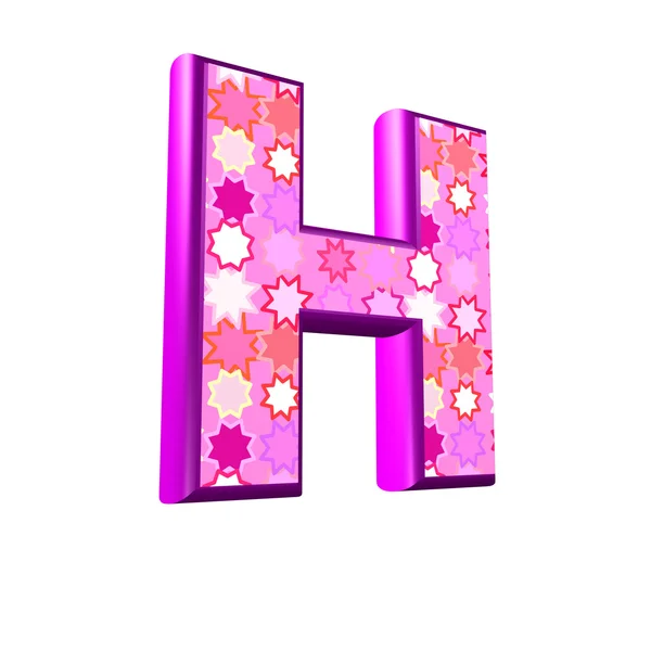 흰색 배경-h에 고립 된 3d 핑크 편지 — 스톡 사진
