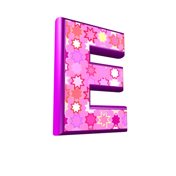 3d pink letter isolated on a white background - e — Stock Photo, Image
