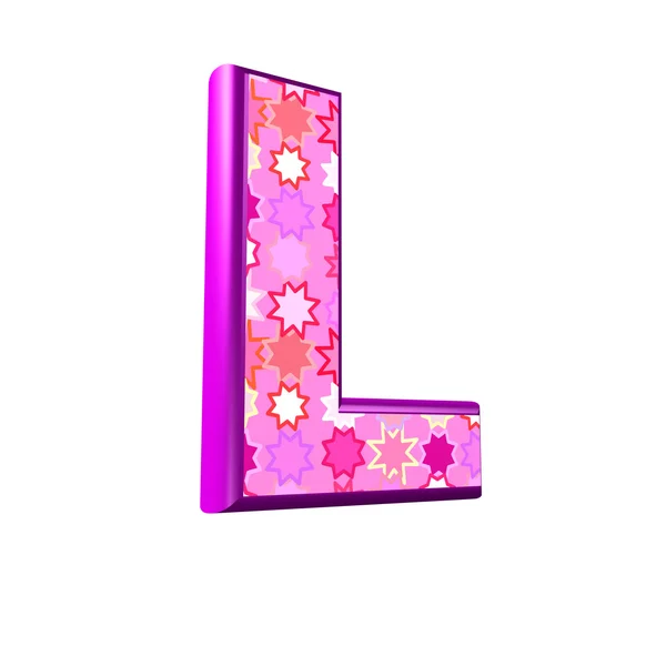 3d lettera rosa isolata su sfondo bianco - l — Foto Stock