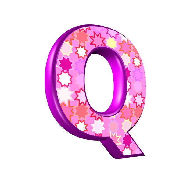 3D рожева літера ізольована на білому тлі q — стокове фото