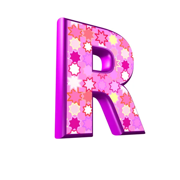 3D ροζ επιστολή απομονωθεί σε λευκό φόντο - r — Φωτογραφία Αρχείου
