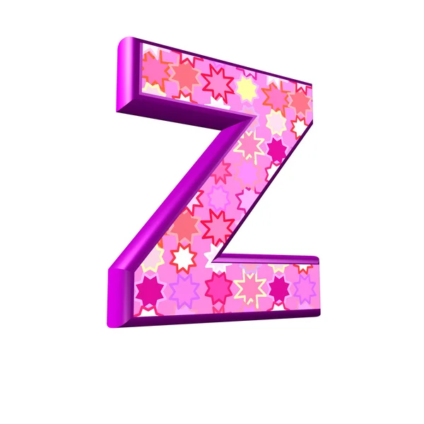 3D рожева літера ізольована на білому тлі - z — стокове фото