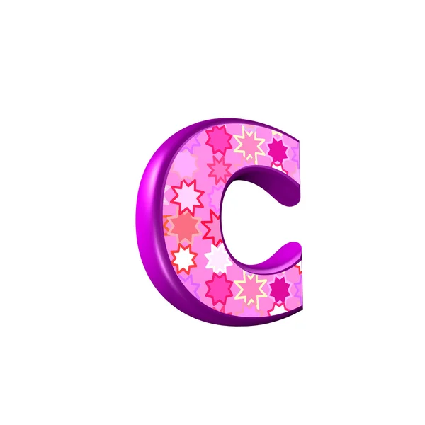 3d pink letter isolated on a white background - c — Stock Photo, Image