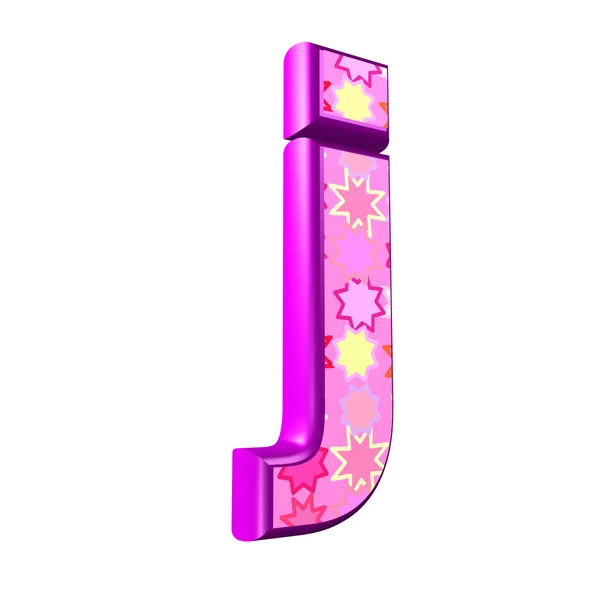 3d pink letter isolated on a white background - j — Stock Photo, Image