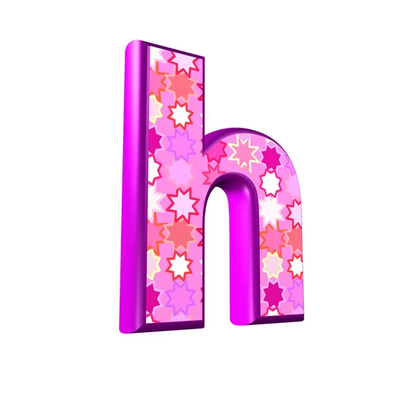 3D рожева літера ізольована на білому тлі - h — стокове фото