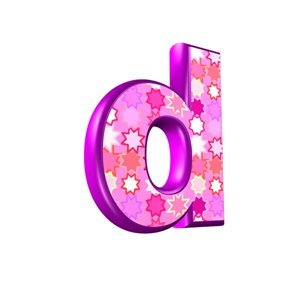 흰색 배경-d에 고립 된 3d 핑크 편지 — 스톡 사진
