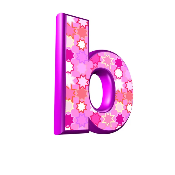 3D rosa brev isolerad på en vit bakgrund - b — Stockfoto