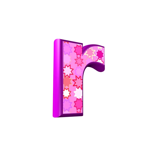 3D růžový dopis izolovaných na bílém pozadí - r — Stock fotografie