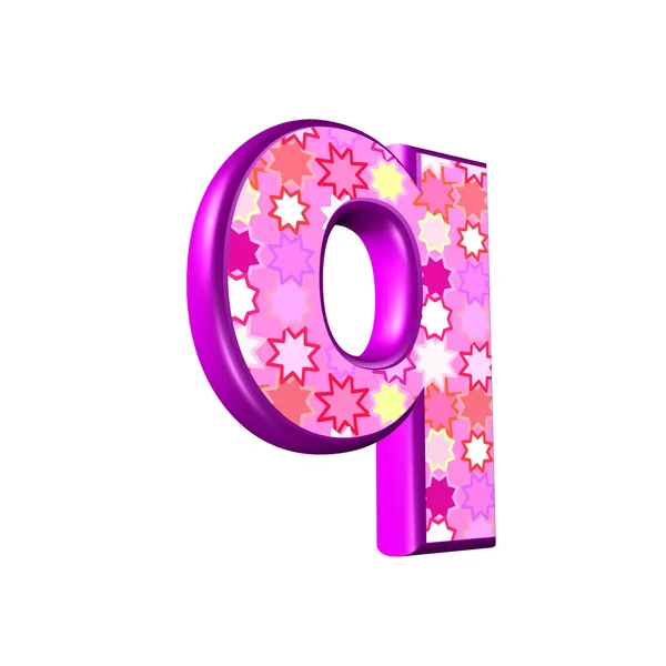 3d pink letter isolated on a white background - q — Stock Photo, Image