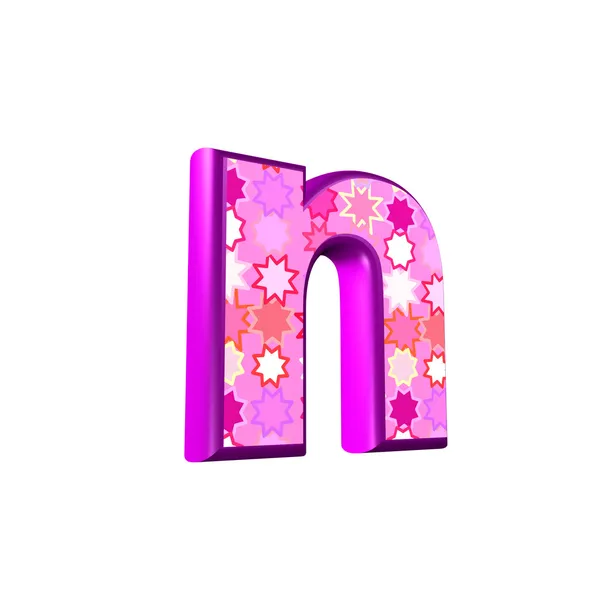 3d lettera rosa isolata su sfondo bianco - n — Foto Stock