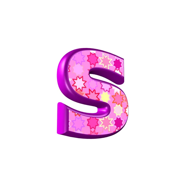 3d pink letter isolated on a white background - s — Stock Photo, Image