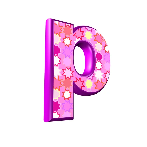 3d pink letter isolated on a white background - p — Stock Photo, Image