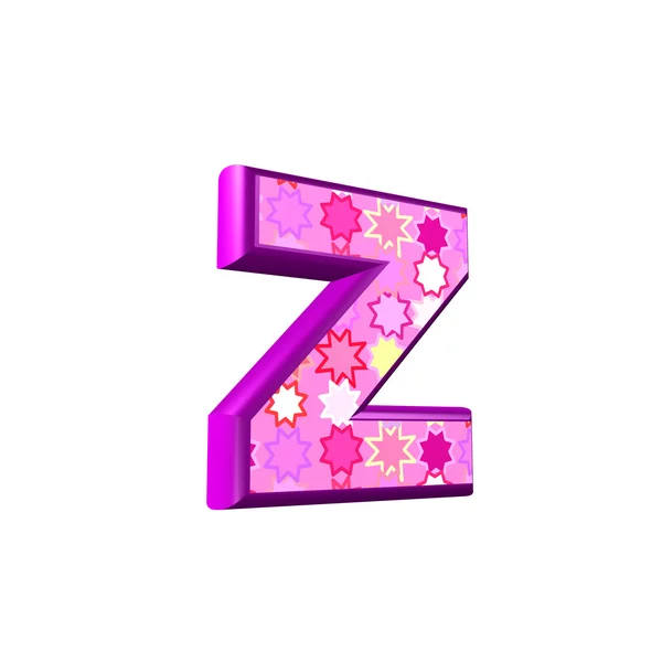 3D рожева літера ізольована на білому тлі - z — стокове фото