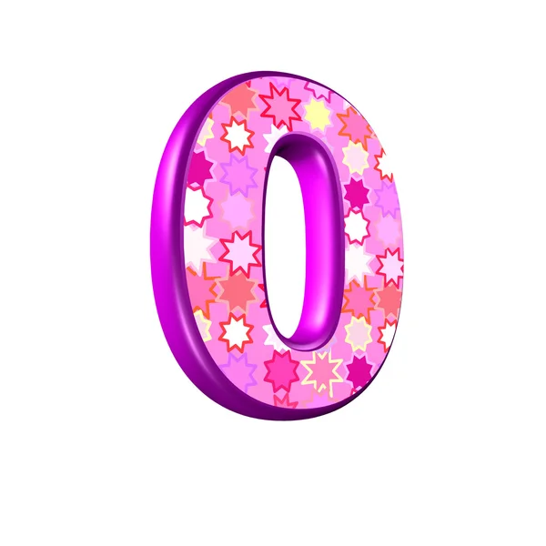 3d dígito rosa isolado em um fundo branco - 0 — Fotografia de Stock