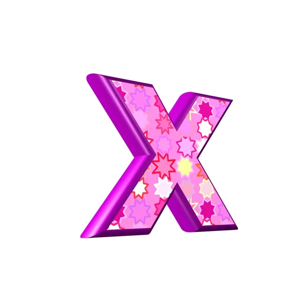 3d розовая буква изолированы на белом фоне - x — стоковое фото