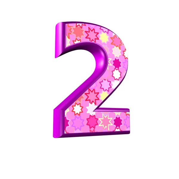 3d dígito rosa isolado em um fundo branco - 2 — Fotografia de Stock