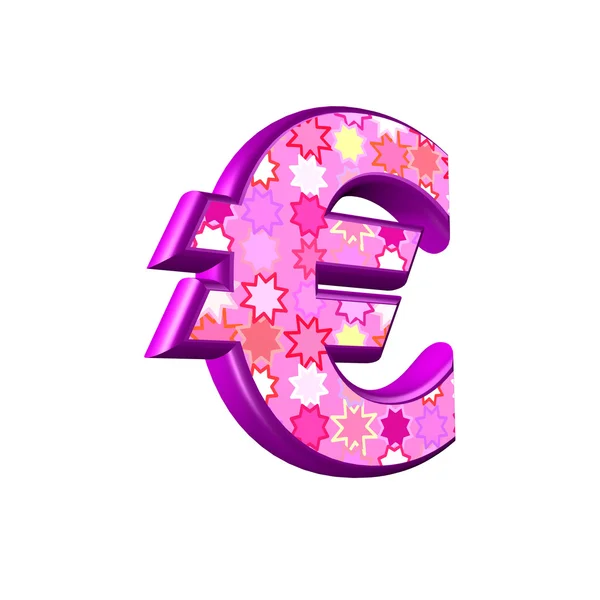 3d pink currency sign isolated on white background — Stock Photo, Image