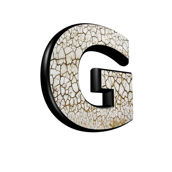 Абстрактная трехмерная буква с текстурой сухого грунта - G — стоковое фото