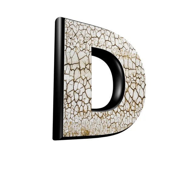 Абстрактная трехмерная буква с сухой текстурой земли - D — стоковое фото