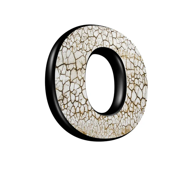 Abstract 3d letter with dry ground texture - O — Stock Photo, Image