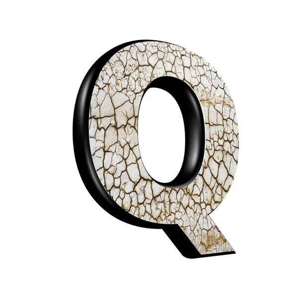 Abstract 3d letter with dry ground texture - Q — Stock Photo, Image